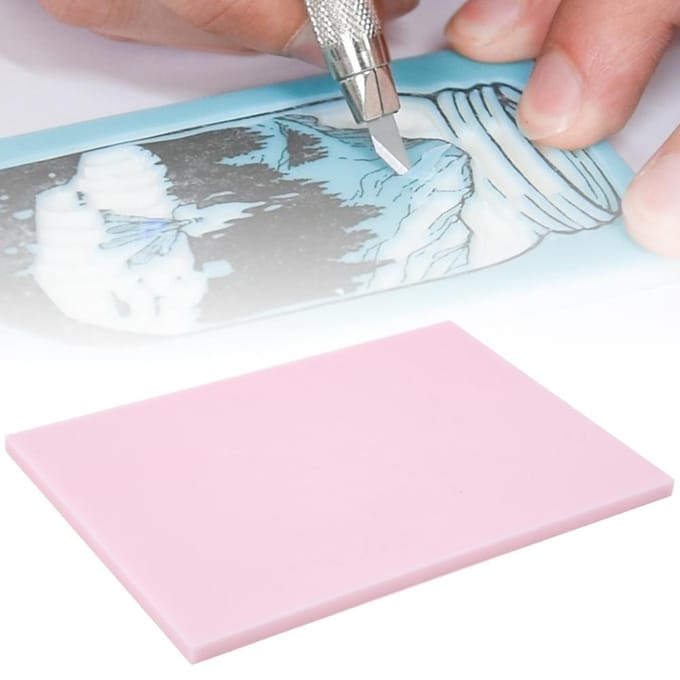 Jelly Rubberen Stempel Dun Uitsnijblok voor Doe-het-zelf Handgemaakte Rubberen StempelsRoze roze