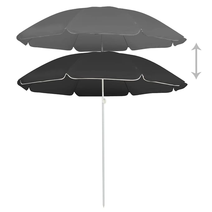 vidaXL - Parasol - met - stalen - paal - 180 - cm - antracietkleurig