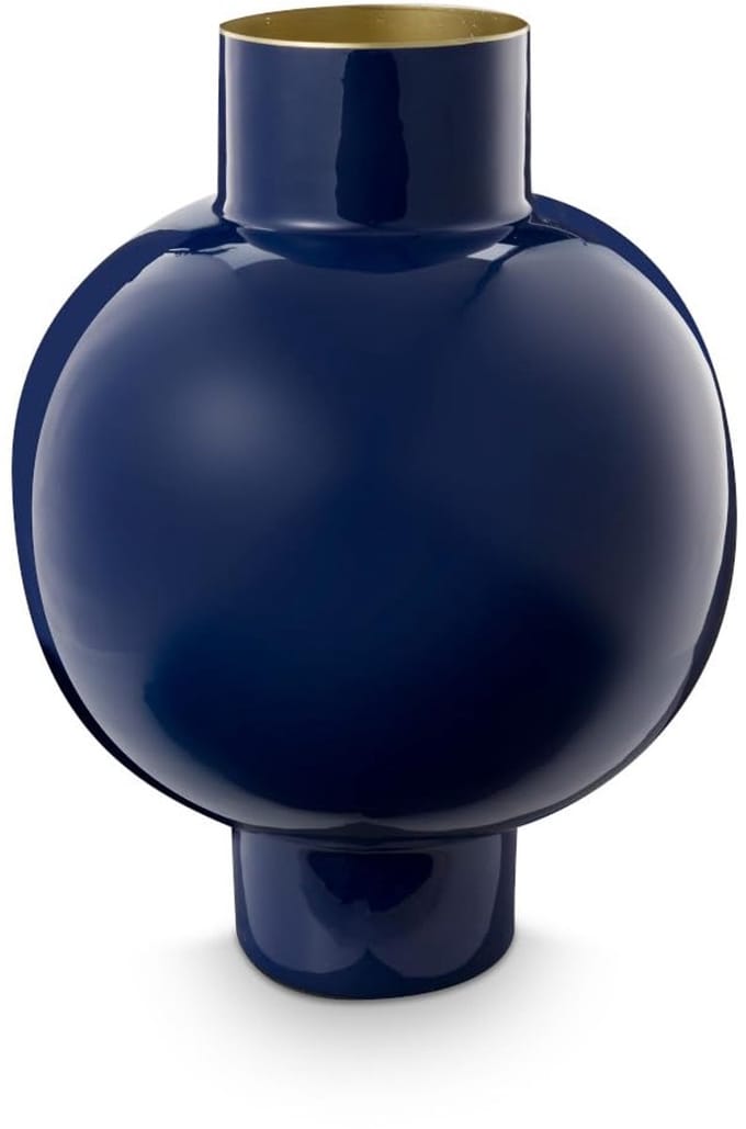 Vaas metaal groot Royal Blue 31,5 x 42 cm