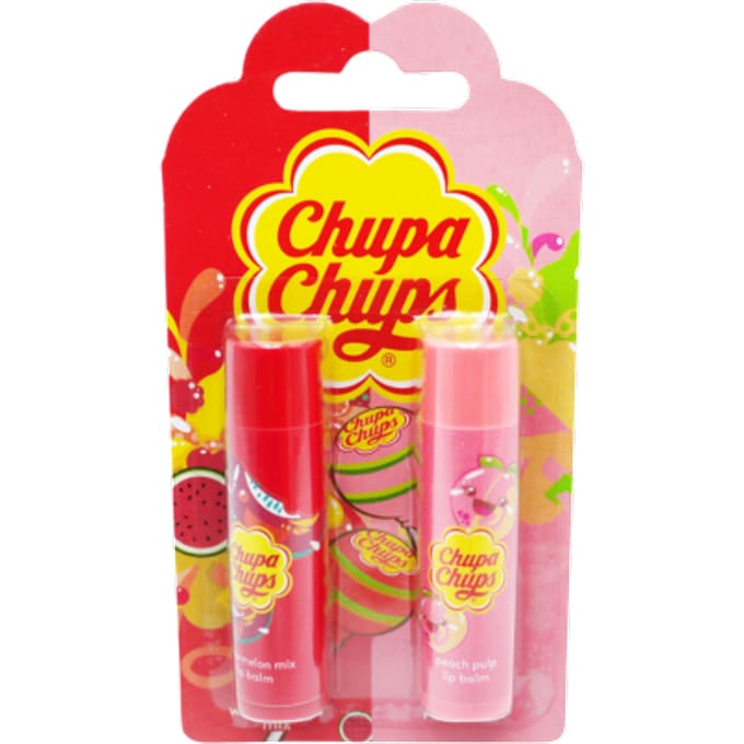 Chupa Chups - Lip Balm Duo - Set Watermelon Mix en Peach Pulp