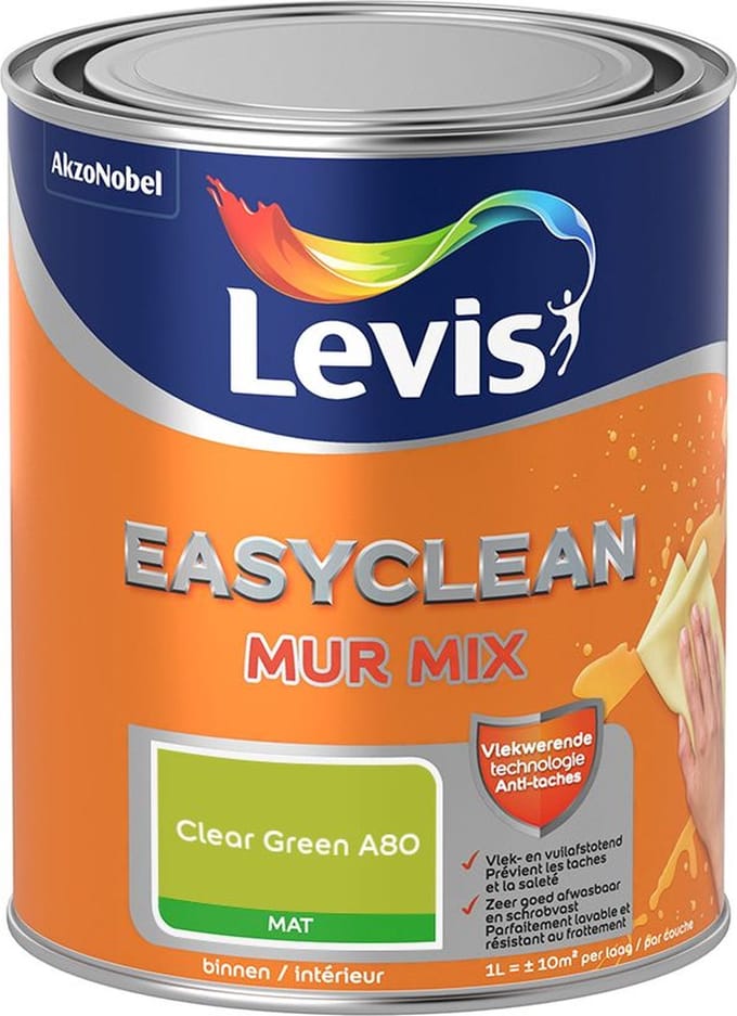 Levis - Easyclean Mur Mat Mix - Clear Green A80 - Mengverf - 1 L