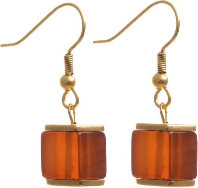 Behave - Oorhangers dames - Goudkleur bruin - Minimalistisch design
