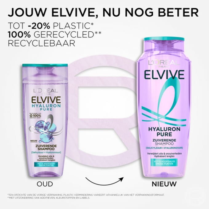 L'Oréal - Elvive Hyaluron Pure Shampoo - 3 x 250 ml - Voordeelverpakking
