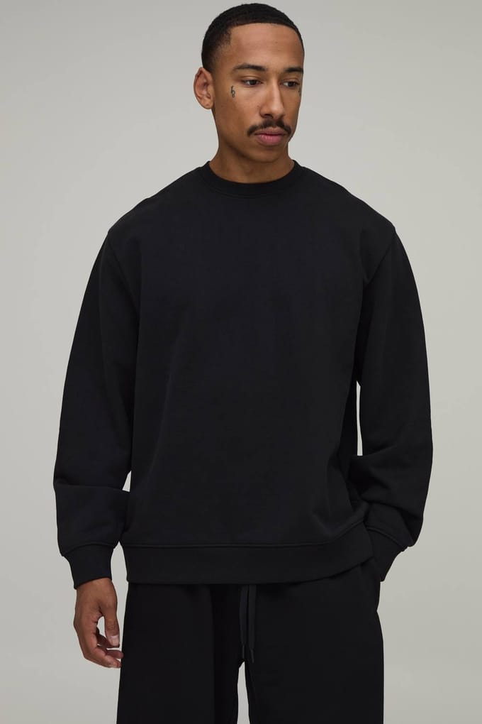Zwaargewicht 480gsm Oversized Sweater | Black | Size Large
