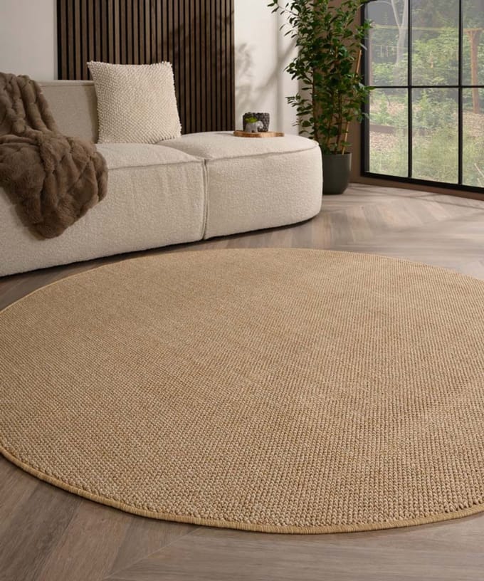 Rond vloerkleed laagpolig - Loom beige 200