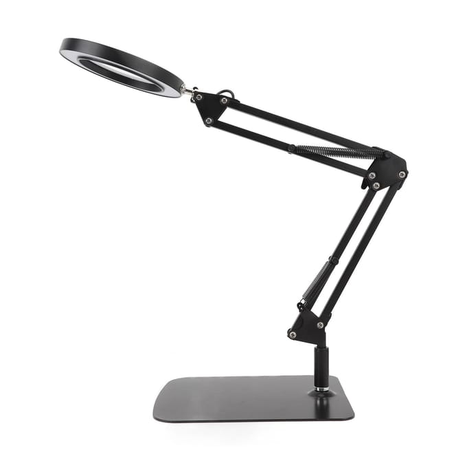 5X Verlichte Vergrootglas Lamp 2-in-1 Vergroot Swingarm Bureau Lamp met Klemstandaard 360 Graden