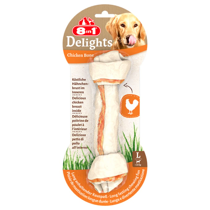 85g (1 Stuk) L Delights Kauwbotten 8in1 Hondensnacks
