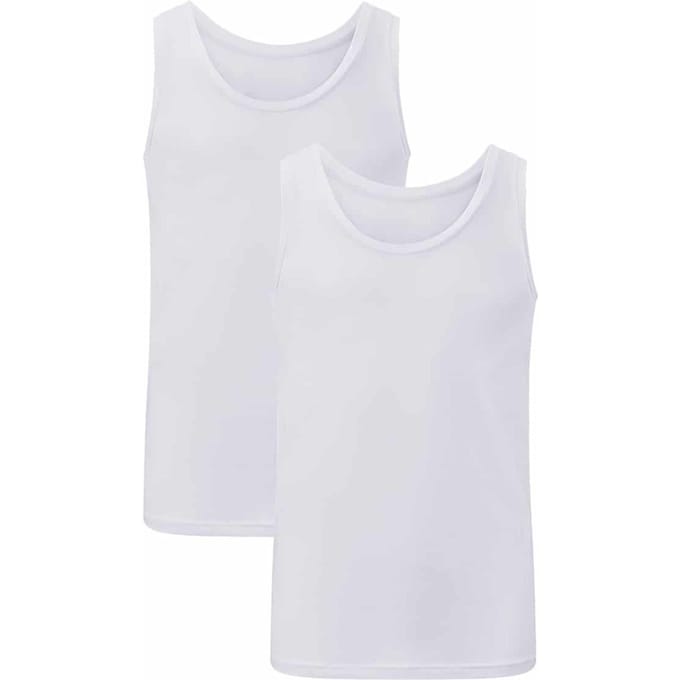 Comfortabel & Zijdezacht Bamboo Basics Singlet Stef (2-pack) - Wit - S