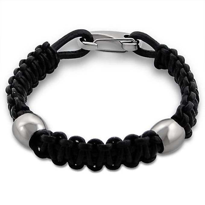 Montebello Armband Airan - 316L Staal PVD - Leer - Bedels - 21cm