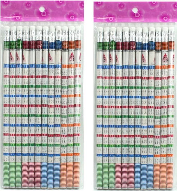 Potlood | Tafels Leren | Reken Potloden | 24 stuks