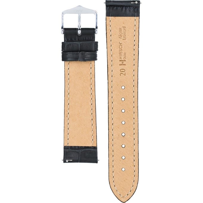 Hirsch Horlogeband -  Duke Grijs - Leer - 20mm