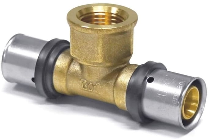 Persfitting T-stuk 26 x 3 - 3/4" IG - 26 x 3