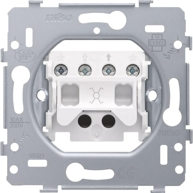 Niko 10A 250V Tussen Schakelaar Basis Met Schroefaansluitingen - 170-71701