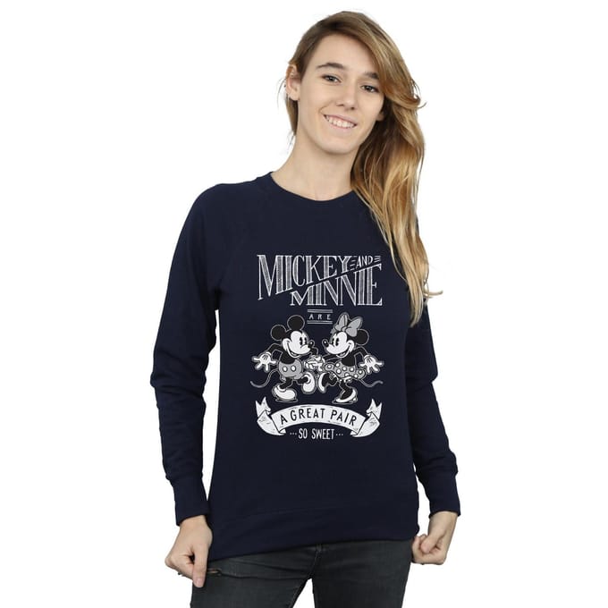 Disney Dames/Dames Mickey en Minnie Mouse Groot Paar Sweatshirt (Marineblauw)