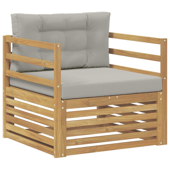 vidaXL - Buitensofa - Wit - en - Lichtgrijs
