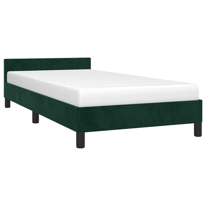 vidaXL - Bedframe - zonder - matras - 100x200 - cm - fluweel - donkergroen