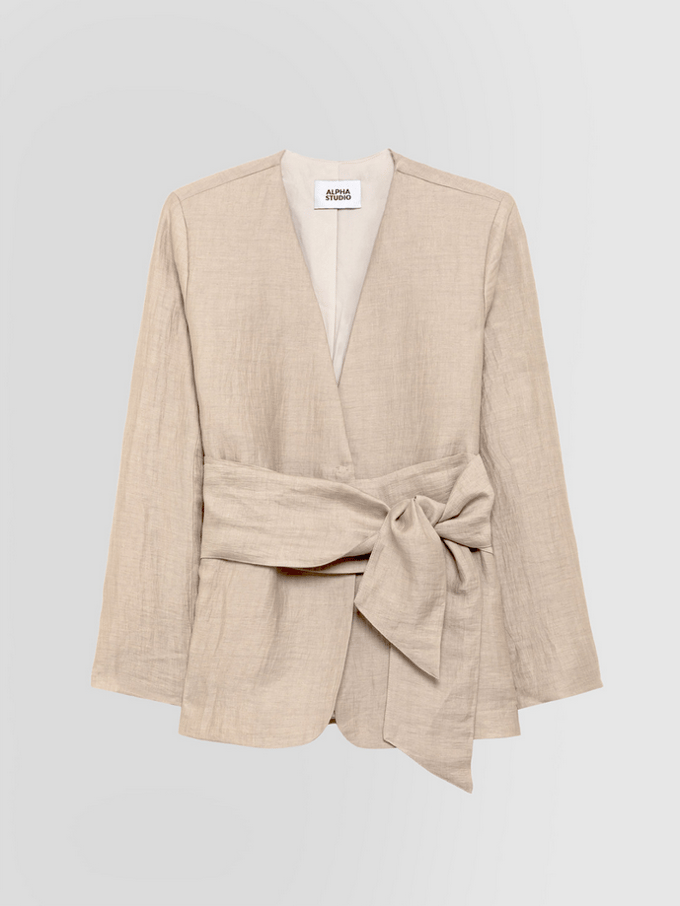 linnen jas vrouw beige