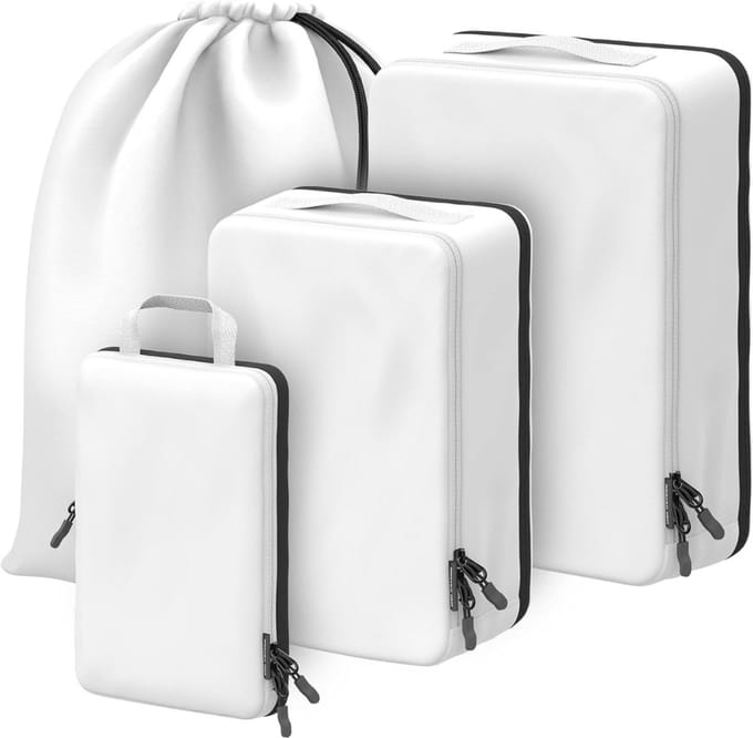 Famanu – Compressie packing cubes – Luxe reisorganizer set met dubbele compressie – Maximale ruimtebesparing voor koffer en rugzak – Set met klein - middelgroot en groot formaat