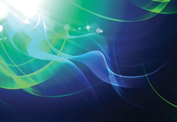 Fotobehang Abstract Light Pattern Blue Green | XL - 208cm x 146cm | 130g/m2 Vlies