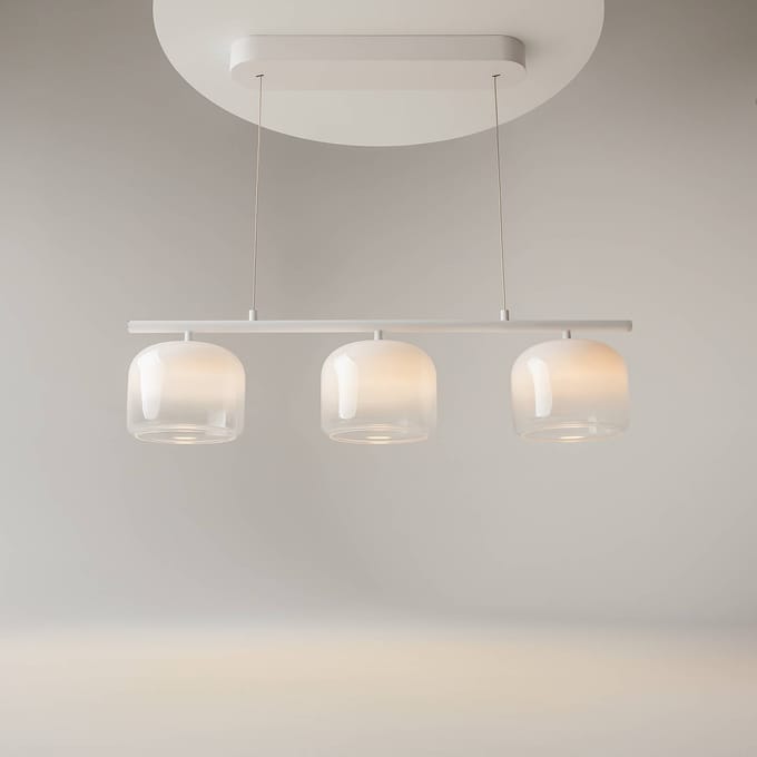 Maytoni LED hanglamp Spirito, 3-lamps, wit, glas, dimbaar
