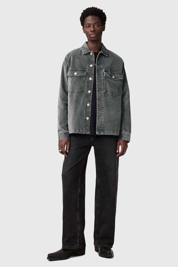 AllSaints Harrier Ls Shirt Rain Grey Taglia: M | Camicie Casual Outlet | Uomo | Grigio