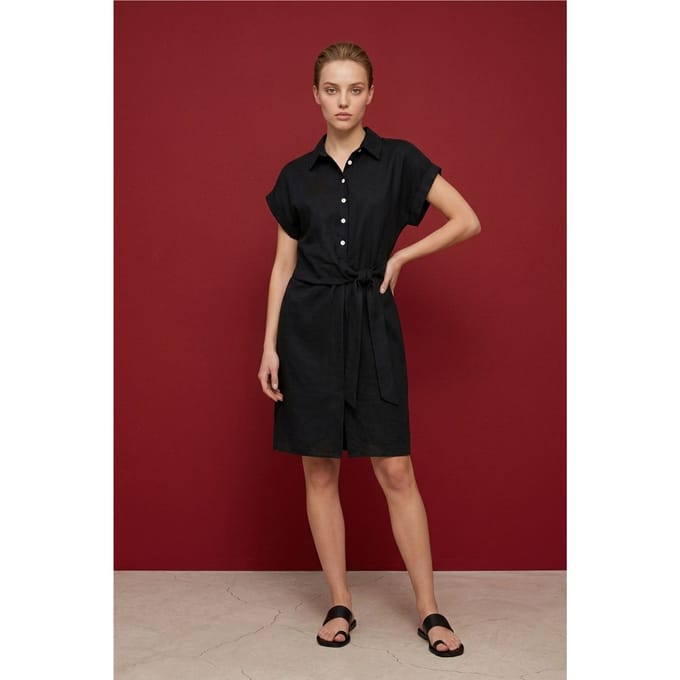 Katoenen Poplin Mini Overhemdjurk