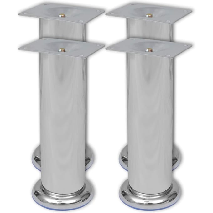 vidaXL - Bankpoten - rond - chroom - 180 - mm - 4 - st
