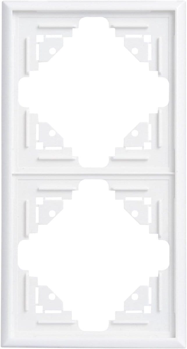 Afdekframe Dubbel - Wandplaat Frame - Installatie Schakelaars - Halogeenvrij Materiaal - 2-voudig - Arctisch Wit