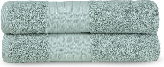 Good Morning uni handdoek effen kleur - Handdoekenset 2 - Olijfgroen - Badstof