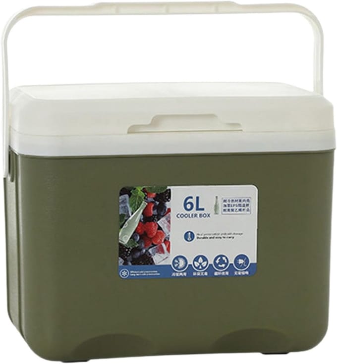 Geïsoleerde Koelbox - Picknick Koeler - Eten en Drinken Koel Houden - Robuuste Constructie - 6 Liter - Groen