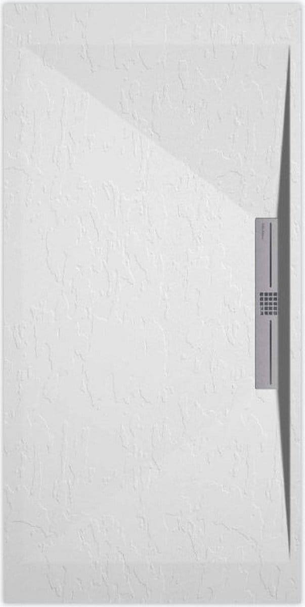 Sanifun douchebak Stone Side White Slate 1600 x 800 S