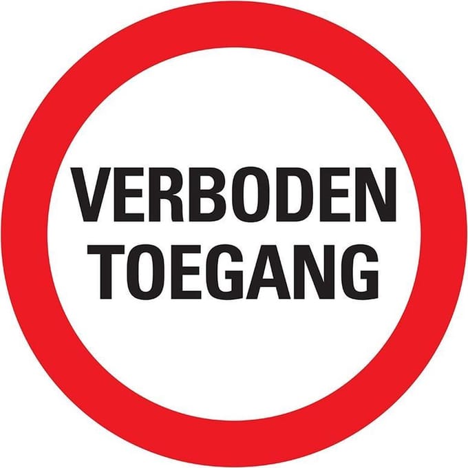Pickup bord rond diameter 30 cm - Verboden toegang