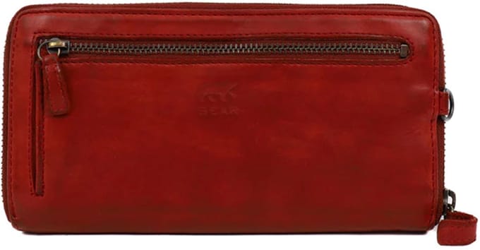 Bear Design Isa Portemonnee CL14851 - Red – Afneembaar polsbandje – Van leer – Dames, lederwaren en portemonnees