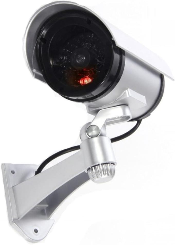 Nep Camera - Bewakingscamera - Afschrikking Indringers - Infrarood Licht - 17.5 cm - Grijs