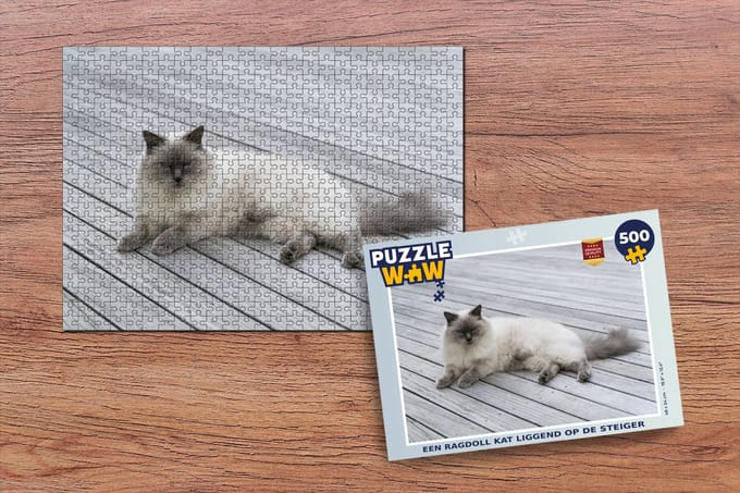 Puzzel Een Ragdoll kat liggend op de steiger - Legpuzzel - Puzzel 500 stukjes