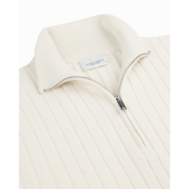 Profuomo PULLOVER HALF ZIP OFF WHITE  XL