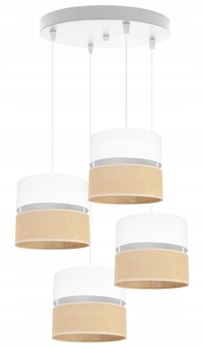 Boho Jute Hanglamp - Woonkamer Plafondlamp met Stoffen Kap