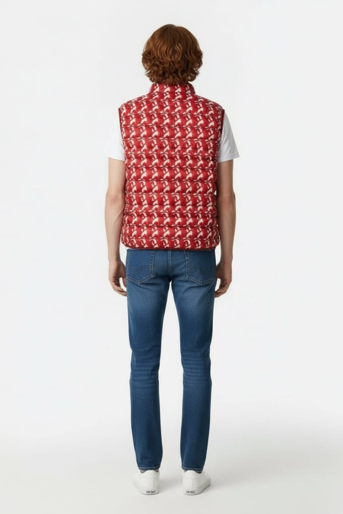 JOTT Tom Monogram Down Jacket Monogram Fire Red Taglia: L | Giacche senza maniche Outlet | Uomo | Rosso