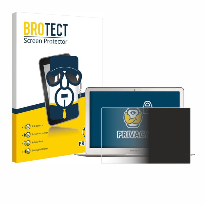 BROTECT - privacy screenprotector voor Apple MacBook Air 13" 2017 - Folie Beschermfolie Blauwlichtfilter