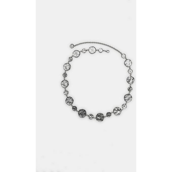 Stradivarius Stud riem met ronde platen  Grijs M