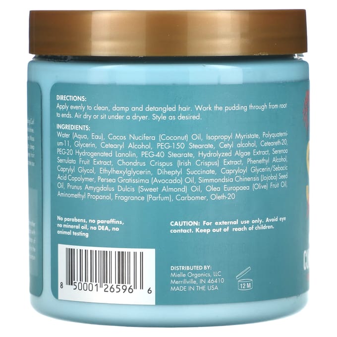 Mielle, Anti-Haaruitval Krul Pudding, Zeewier Blend, 8 oz (227 gr) beige