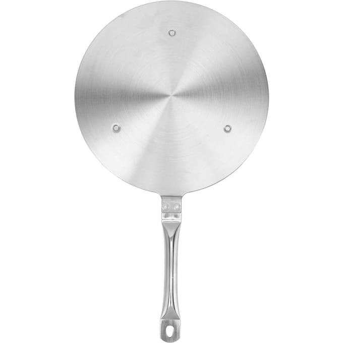 Plaque Diffuseur de Chaleur 24 cm Acier Inoxydable Plaque de Transfert de Chaleur pour Cuisinière à Induction Adaptateur avec Poignée L gray