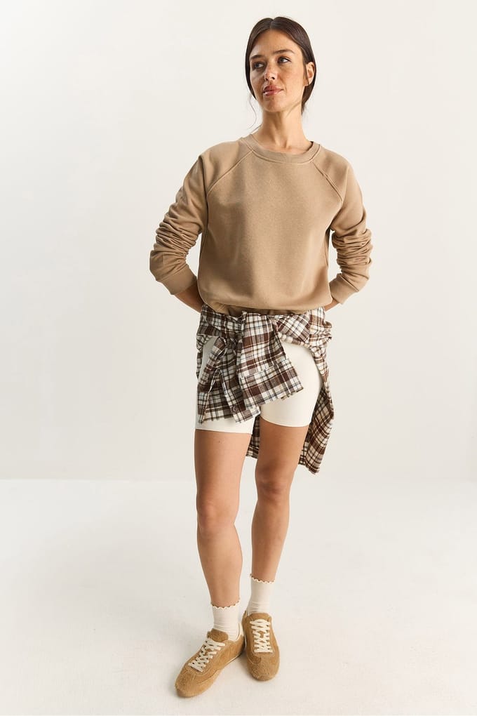 Losse Pasvorm Crew Neck Gebreide Sweatshirt