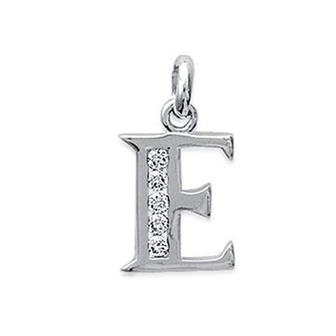 Blinx Jewels Zilveren Hanger Letter E Steentjes