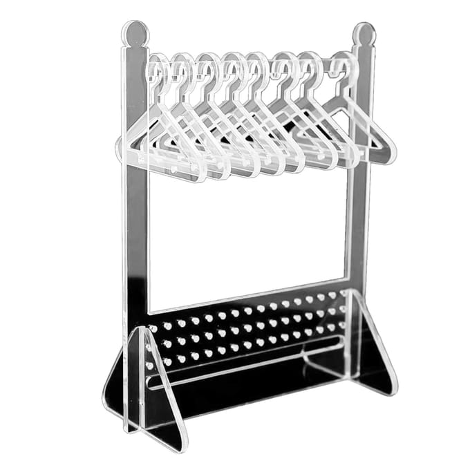 Oorbellen Organizer Standaard Compacte Transparante Acryl Sieraden Hanger Displayrek voor Ketting Stud gray