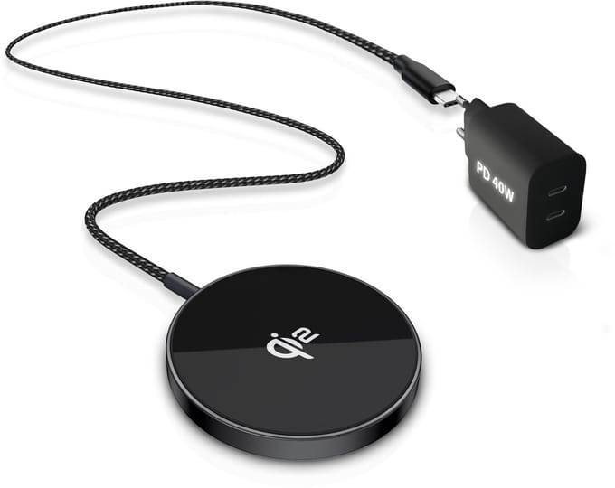 Qi2 Draadloze Oplader + usb C Adapter 2 Poorten - 40w - Geschikt voor MagSafe, iPhone 16, 15, 14, 13, 12 Pro Max Plus Mini - Snellader