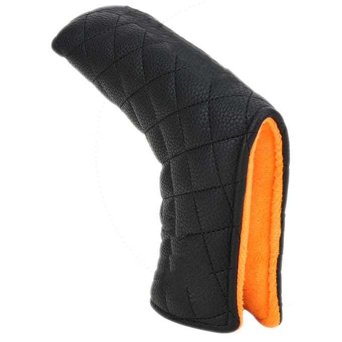 Housse de tête de putter de golf magnétique Imperméable PU en forme de L Accessoire de housse de tête de club de golf(Noir ) noir