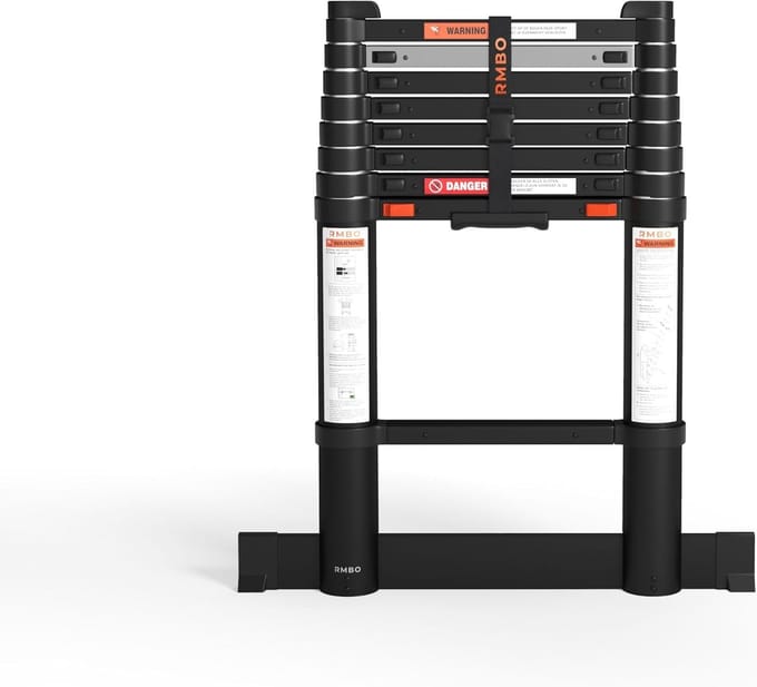 Telescopische Ladder - Compacte Klimhulp - Veilig Klussen - Soft Closing Systeem - 2.60 Meter Hoog - Zwart