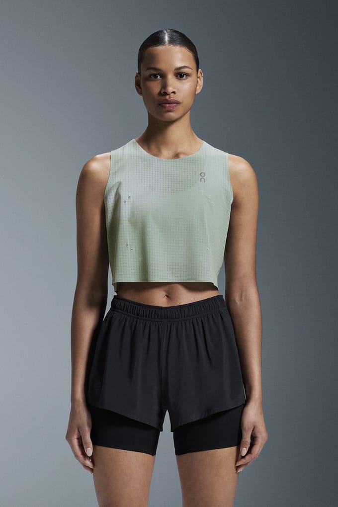On Pace Tank 1 W Sage Maat: M | Mouwloze Tops Outlet | Dames