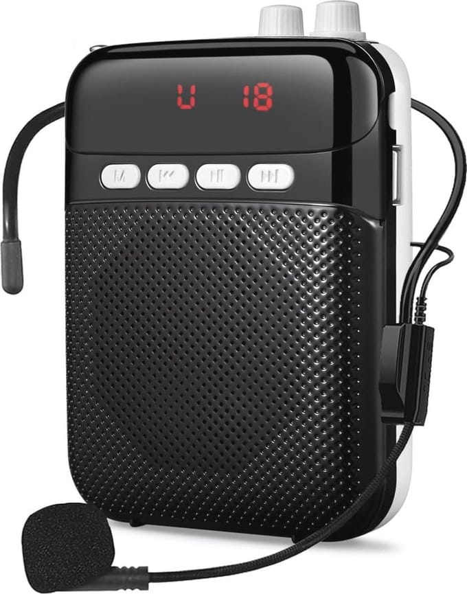 Draagbare Oplaadbare Spraakversterker met Microfoon en Headset - Ideaal voor Lessen en Vergaderingen